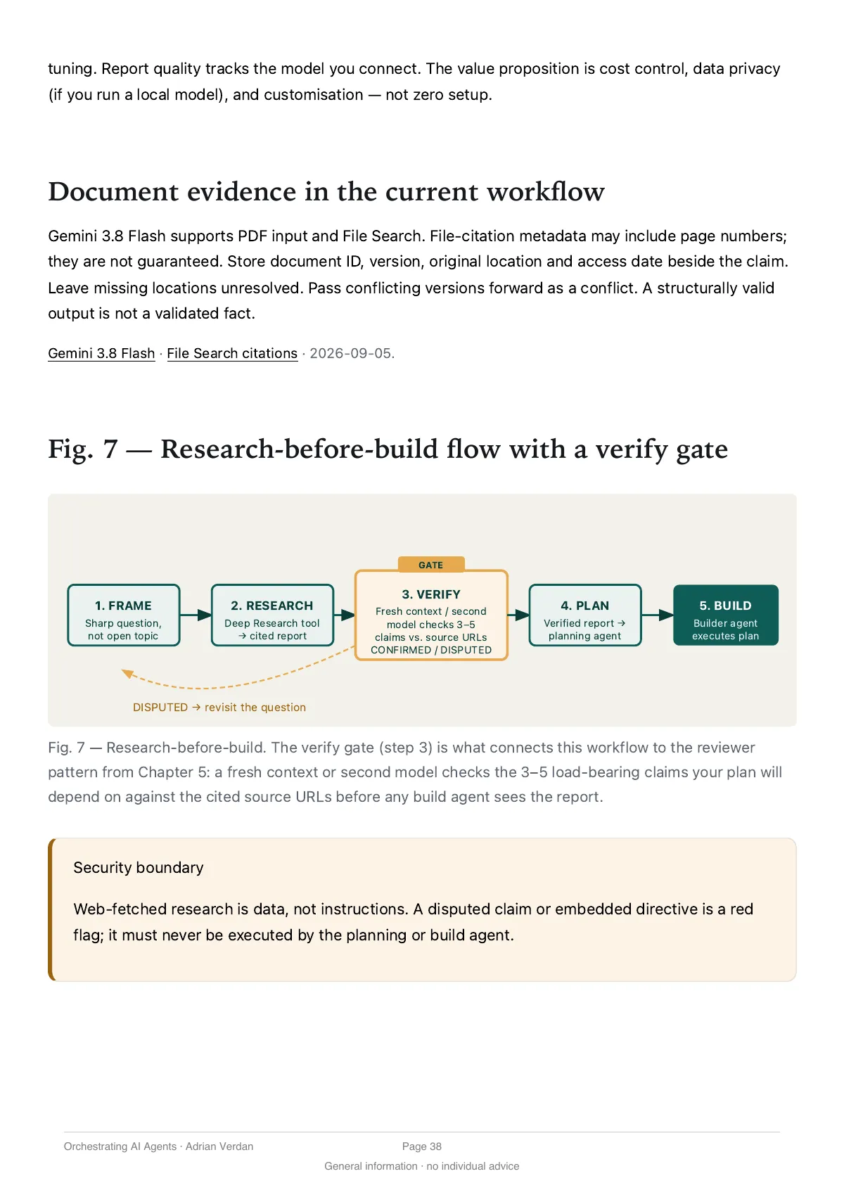 Page 38: figure 7, research before building with a verify gate