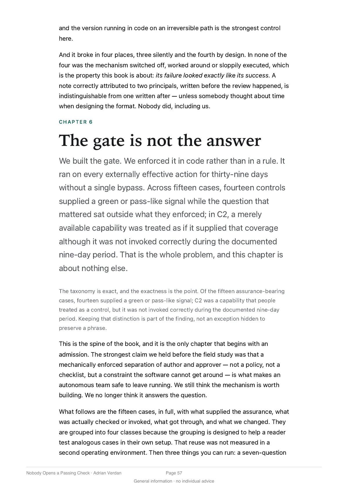 Page 57, Chapter 6, with numbered markers explained in the legend
