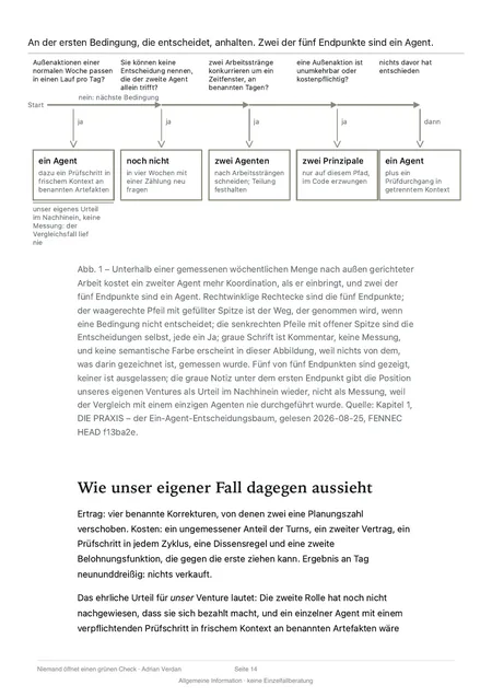 Seite 14 aus Kapitel 1: Entscheidungsbaum, wann zwei Agenten und wann einer genügt