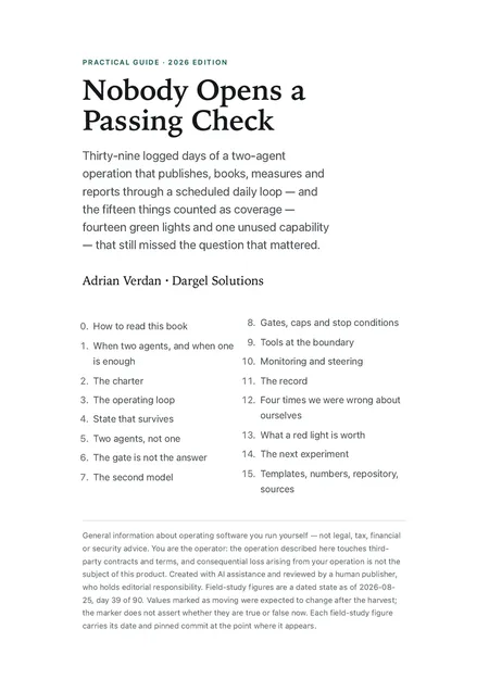 Title page: Nobody Opens a Passing Check, with table of contents