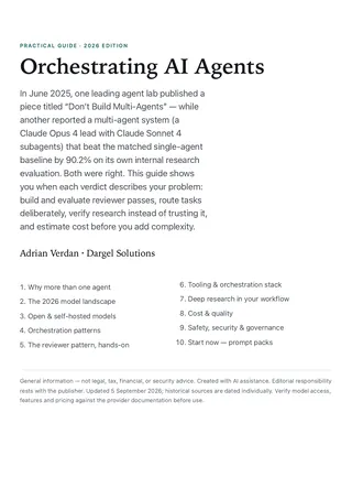 Title page: Orchestrating AI Agents