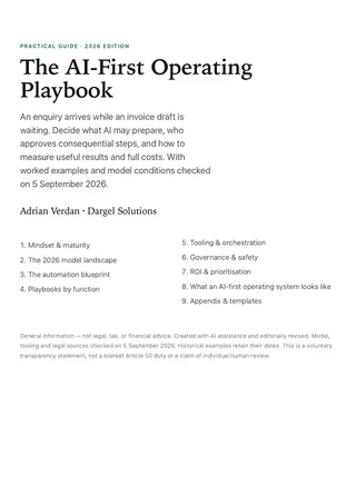 Title page: The AI-First Operating Playbook